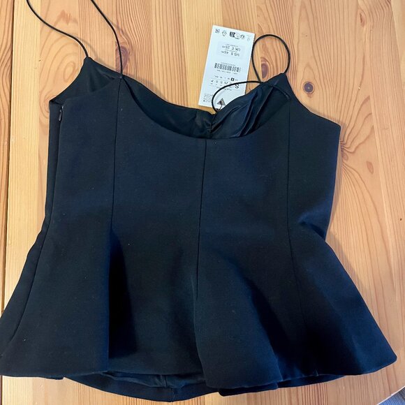 Zara - Black Stretch Peplum Top - NWT - Picture 3 of 4